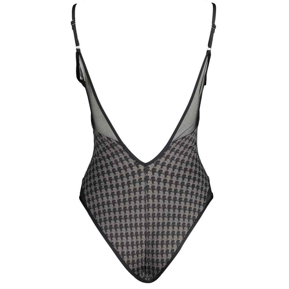 Karl Lagerfeld Black Elastane Swimwear