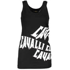 Cavalli Class Black Cotton Tank Top
