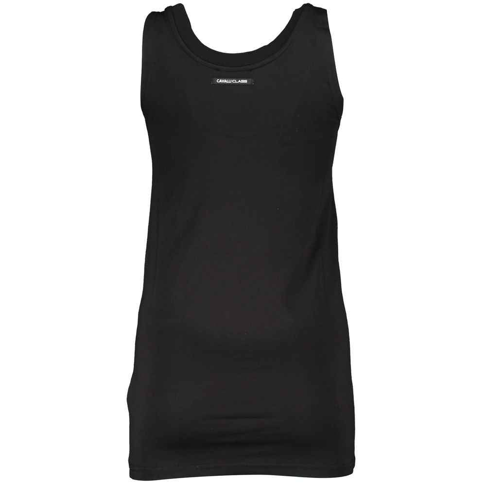 Cavalli Class Black Cotton Tank Top