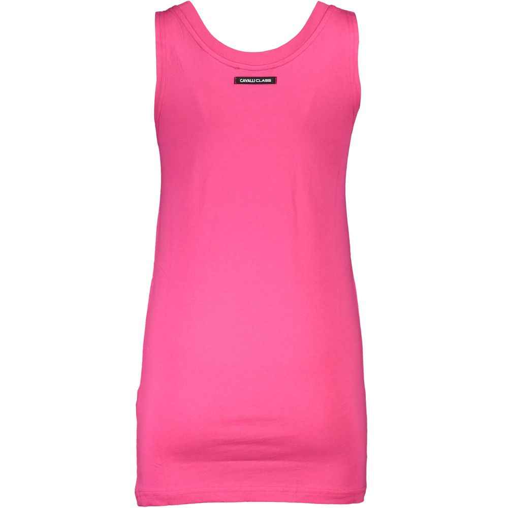 Cavalli Class Pink Cotton Tank Top