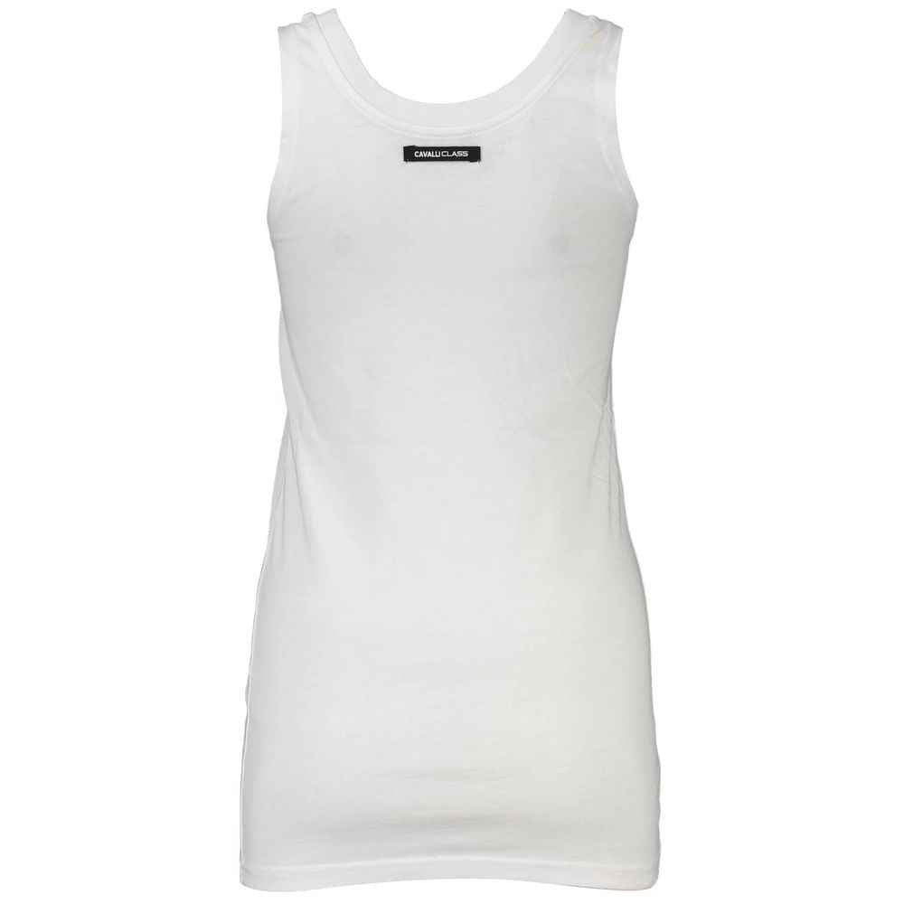 Cavalli Class White Cotton Tank Top