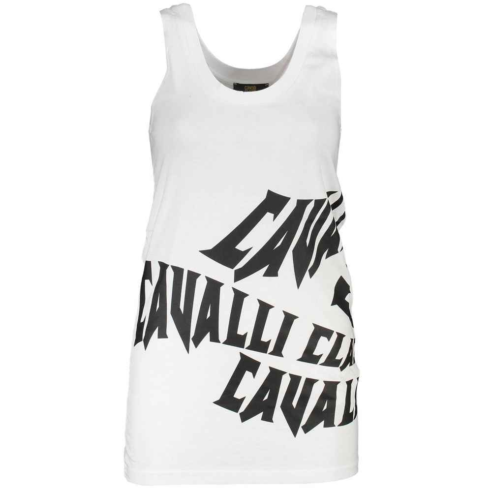 Cavalli Class White Cotton Tank Top