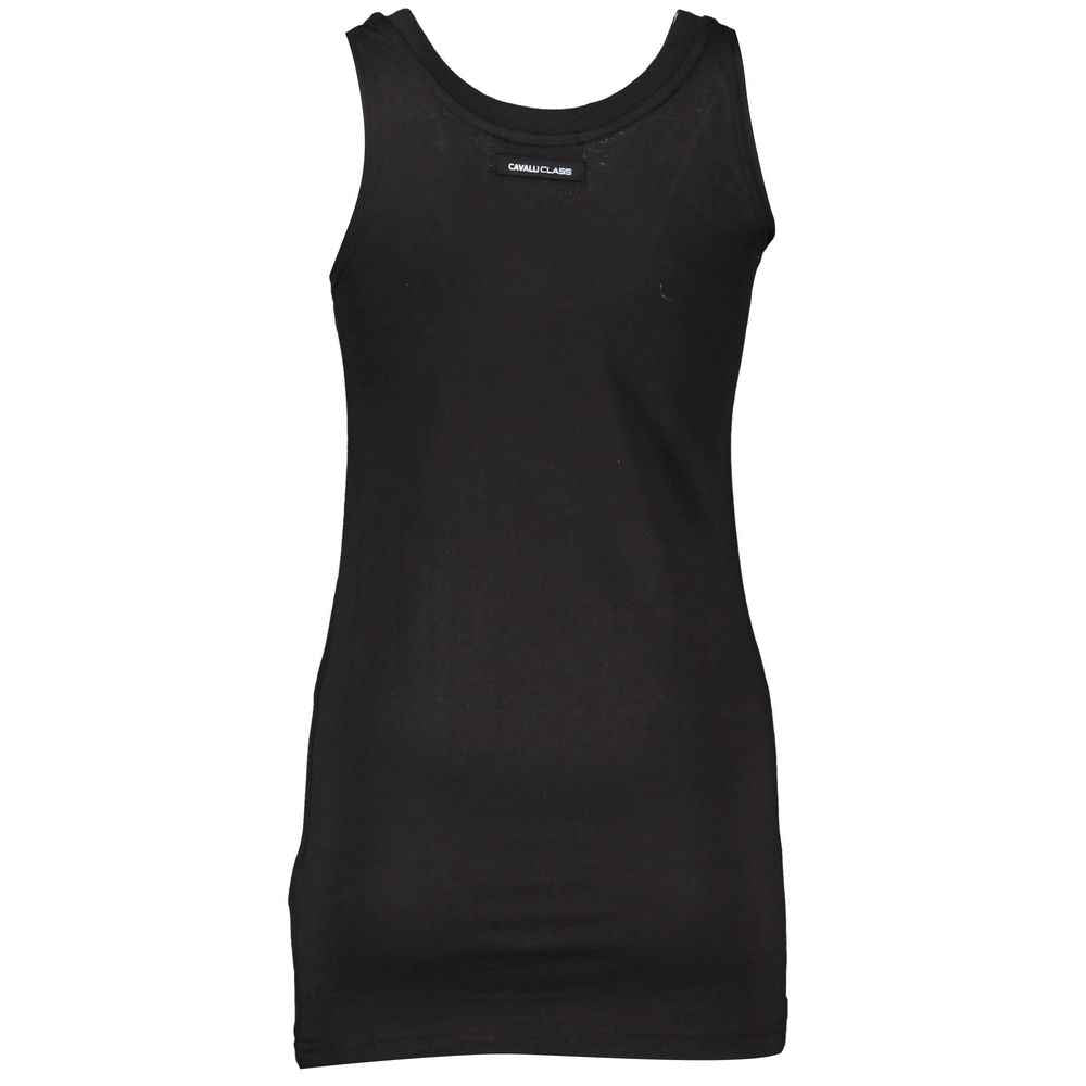 Cavalli Class Black Cotton Tank Top