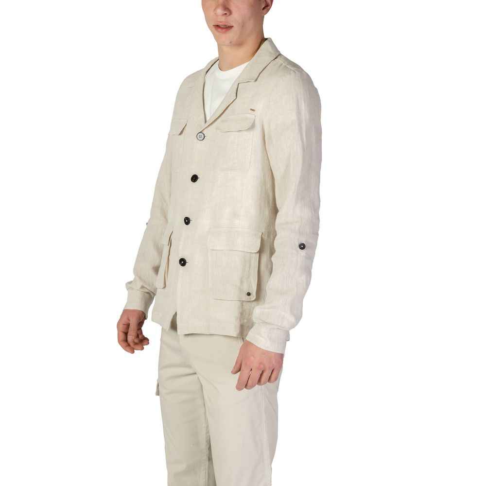 In My Hood Beige Linen Blazer