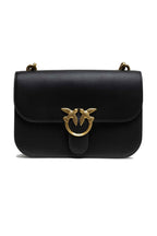 PINKO Black Leather Love Bell Classic Shoulder Bag