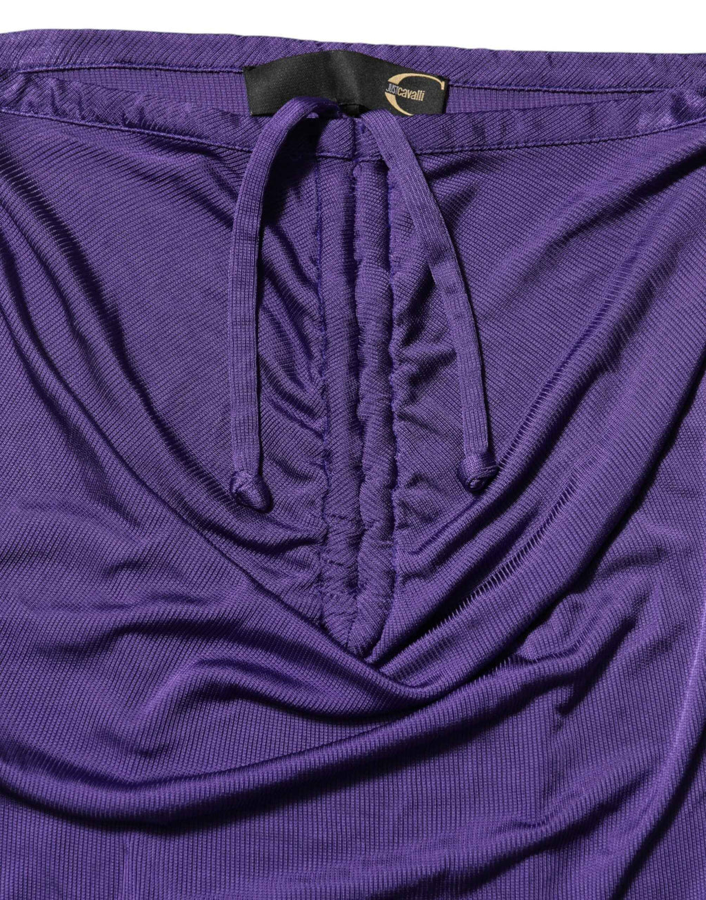 Cavalli Class Purple Viscose Elastane Strapless Bodycon Dress