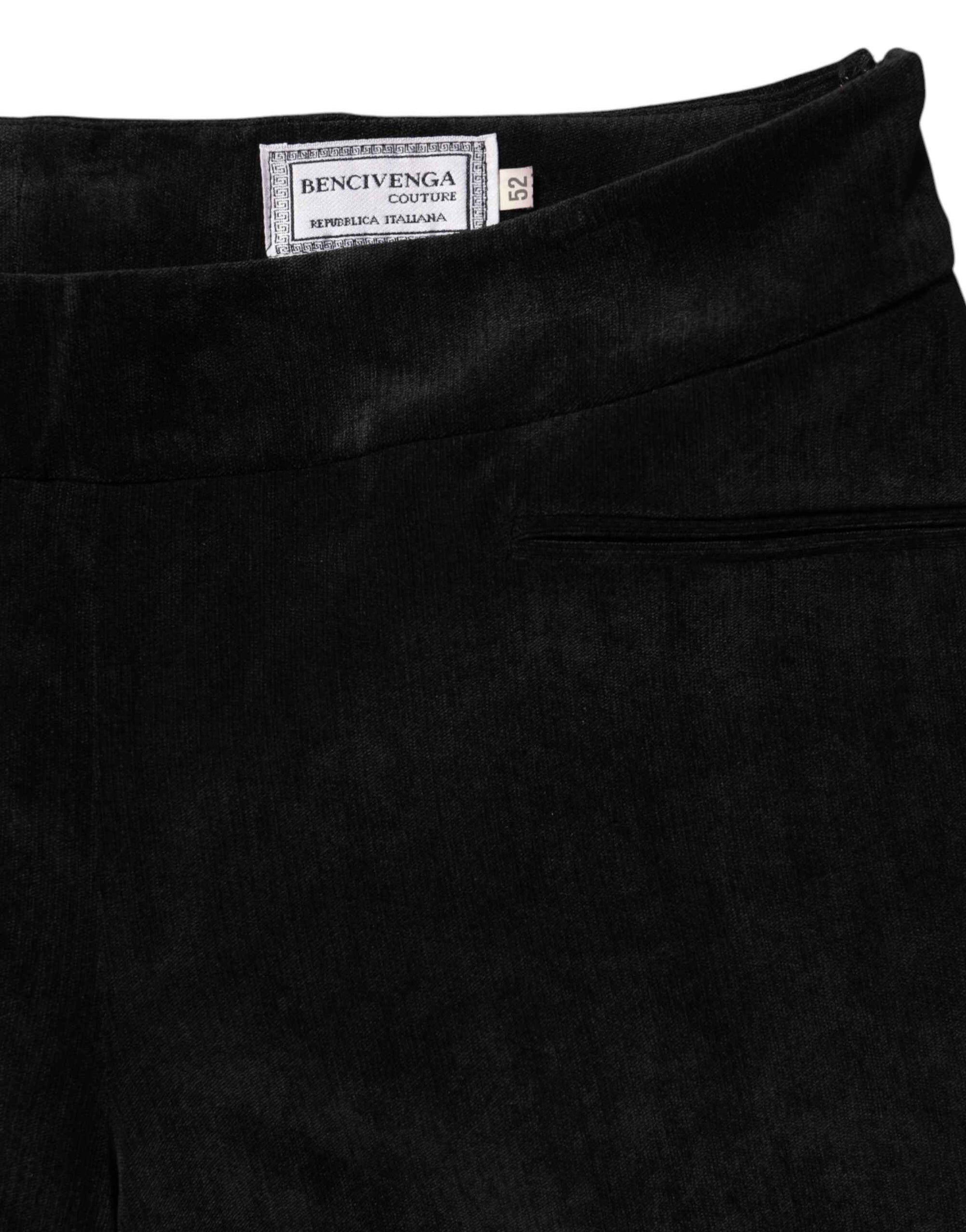 BENCIVENGA Black High Waist Straight Dress Trouser Pants