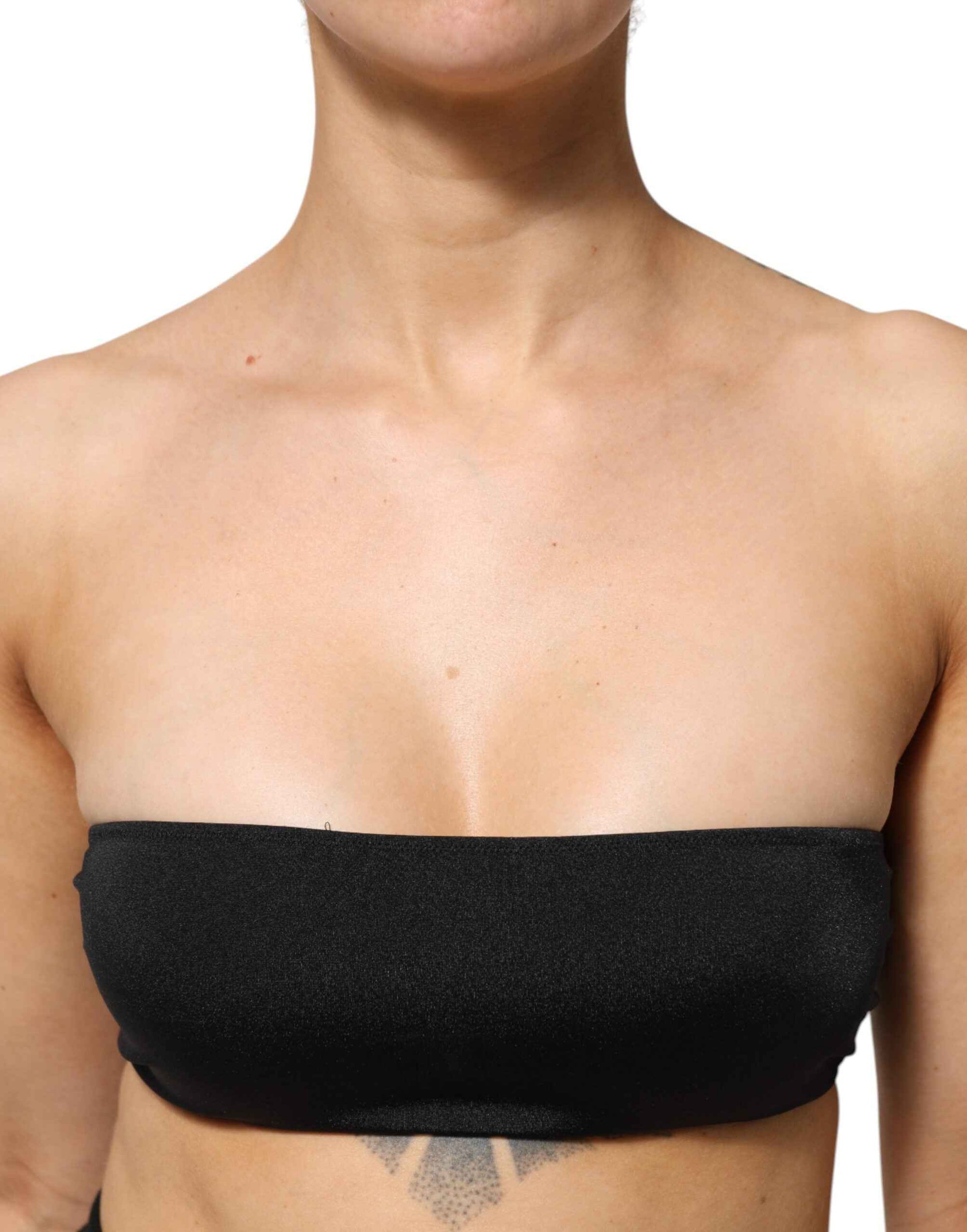 Dolce & Gabbana Black Nylon Blend Bandeau Strapless Tube Top