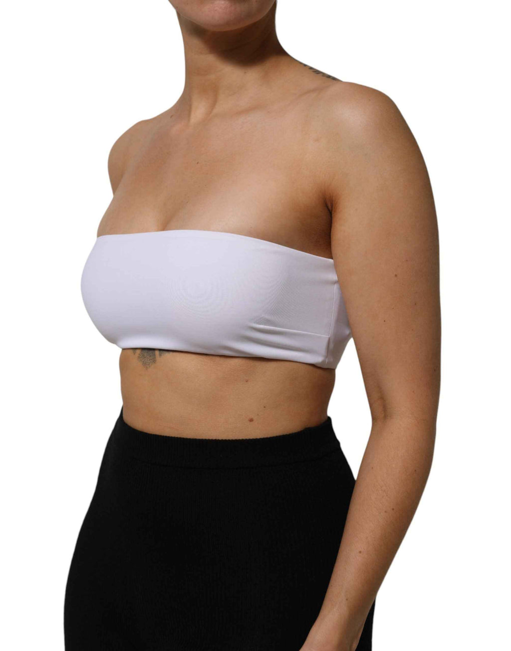 Dolce & Gabbana White Nylon Blend Bandeau Strapless Tube Top