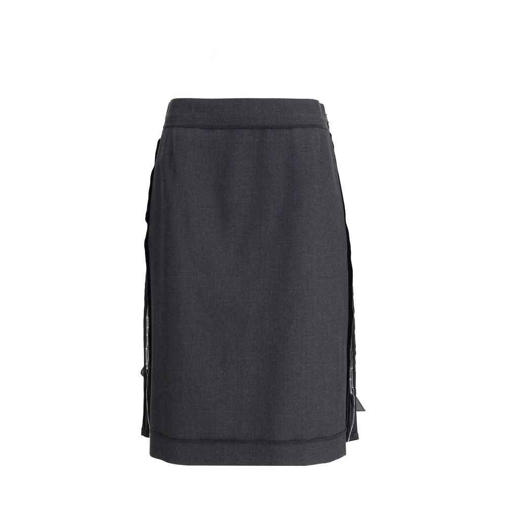 Margiela Black Polyester Midi Skirt