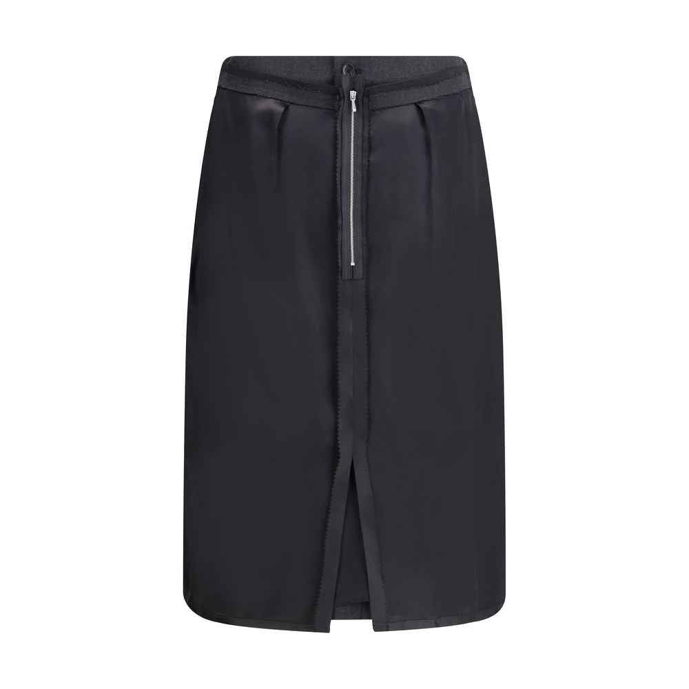 Margiela Black Polyester Midi Skirt