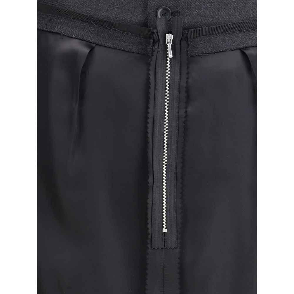 Margiela Black Polyester Midi Skirt