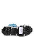 Dolce & Gabbana Blue Lace Up Over The Knee Socks Men Boots Shoes