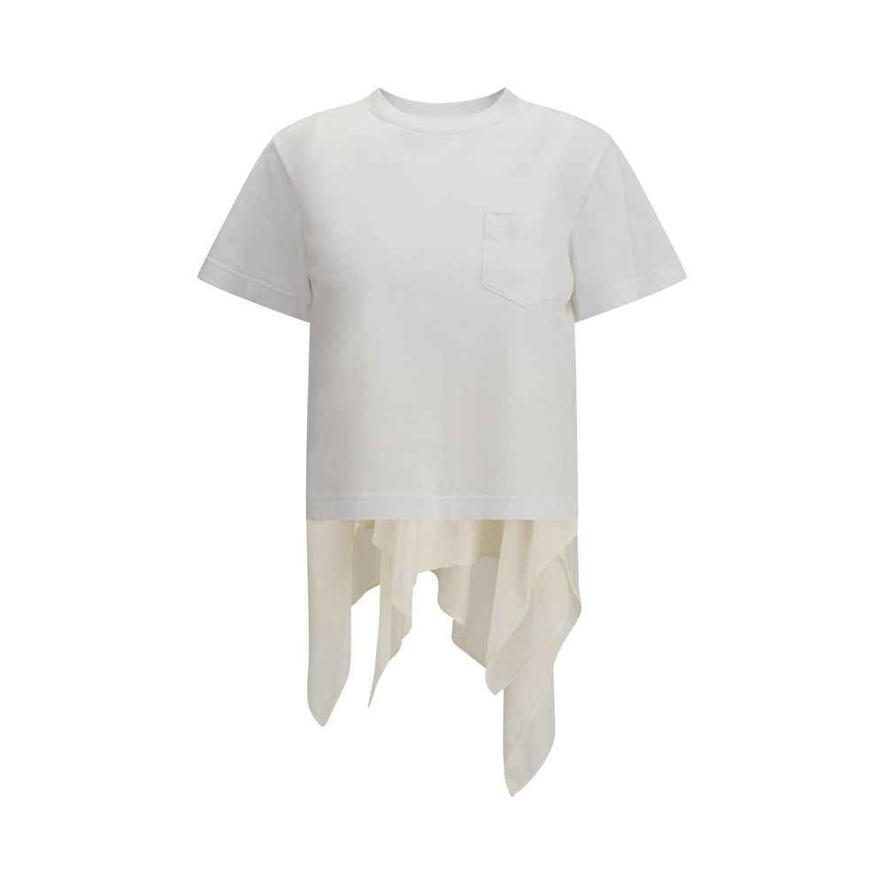 Sacai Jersey T-shirt with Polyester detail