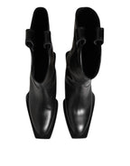 Dolce & Gabbana Black Leather Over The Calf Biker Boots Shoes