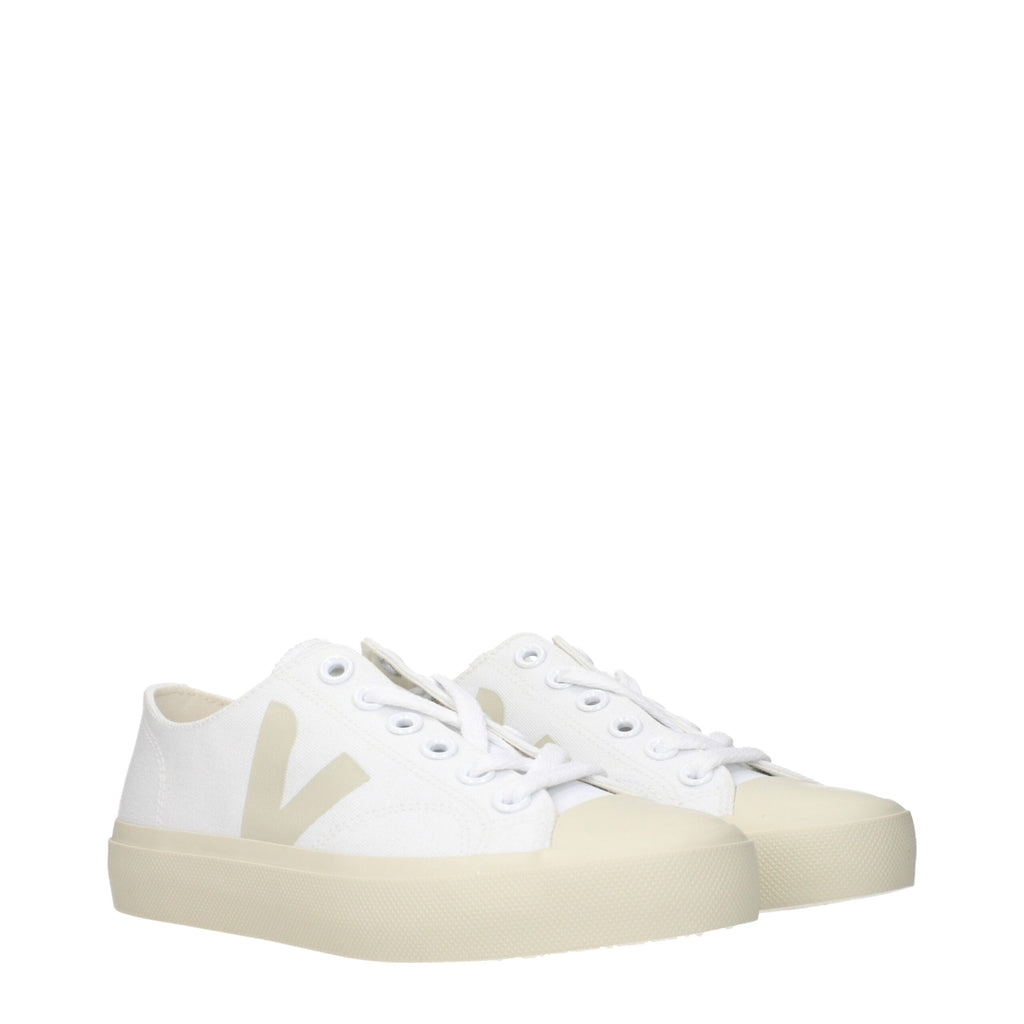 Veja White Fabric Low Top Sneakers