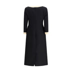 Valentino Black Fleece Wool Casual Dress