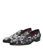 Dolce & Gabbana Black Silver Sequined Loafers Men Dress Shoes
