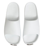 Dolce & Gabbana White Logo Slides Sandals Men Beachwear Shoes