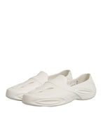 Dolce & Gabbana White Rubber Slides Low Top Sneakers Shoes