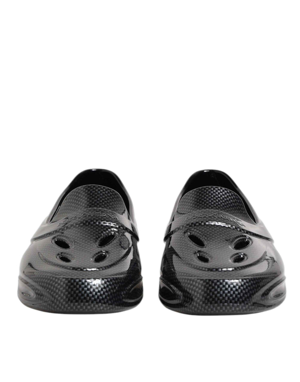 Dolce & Gabbana Black Rubber Slides Low Top Sneakers Shoes