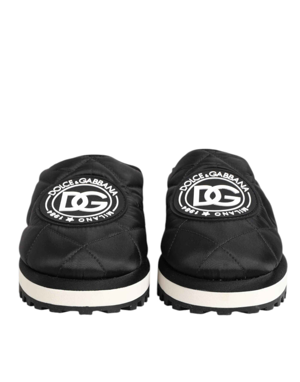 Dolce & Gabbana Black Nylon Low Top Slip On Sneaker Shoes