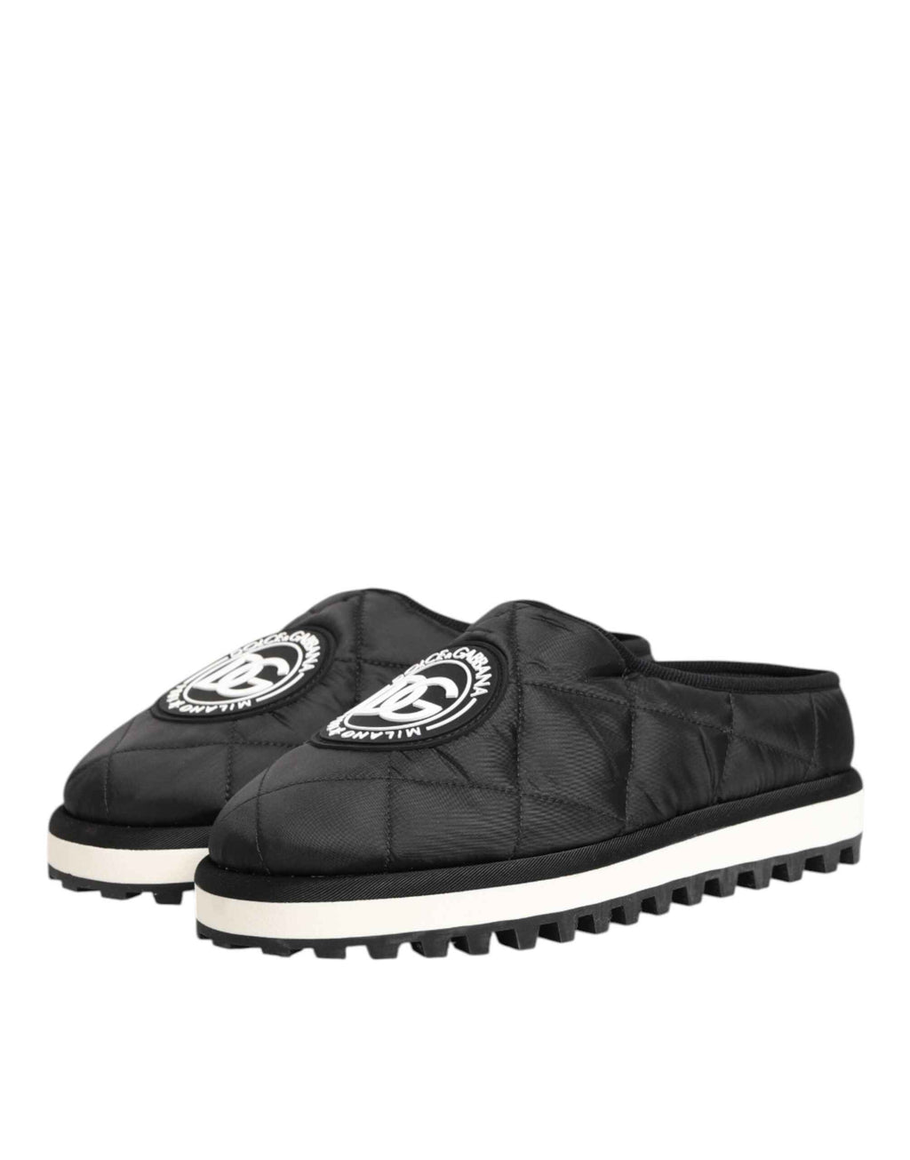 Dolce & Gabbana Black Nylon Low Top Slip On Sneaker Shoes