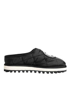 Dolce & Gabbana Black Nylon Low Top Slip On Sneaker Shoes