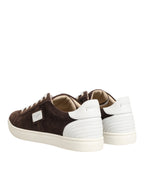 Dolce & Gabbana Brown Suede Leather Low Top Men Sneakers Shoes