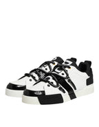 Dolce & Gabbana White Leather Logo Portofino Sneakers Shoes