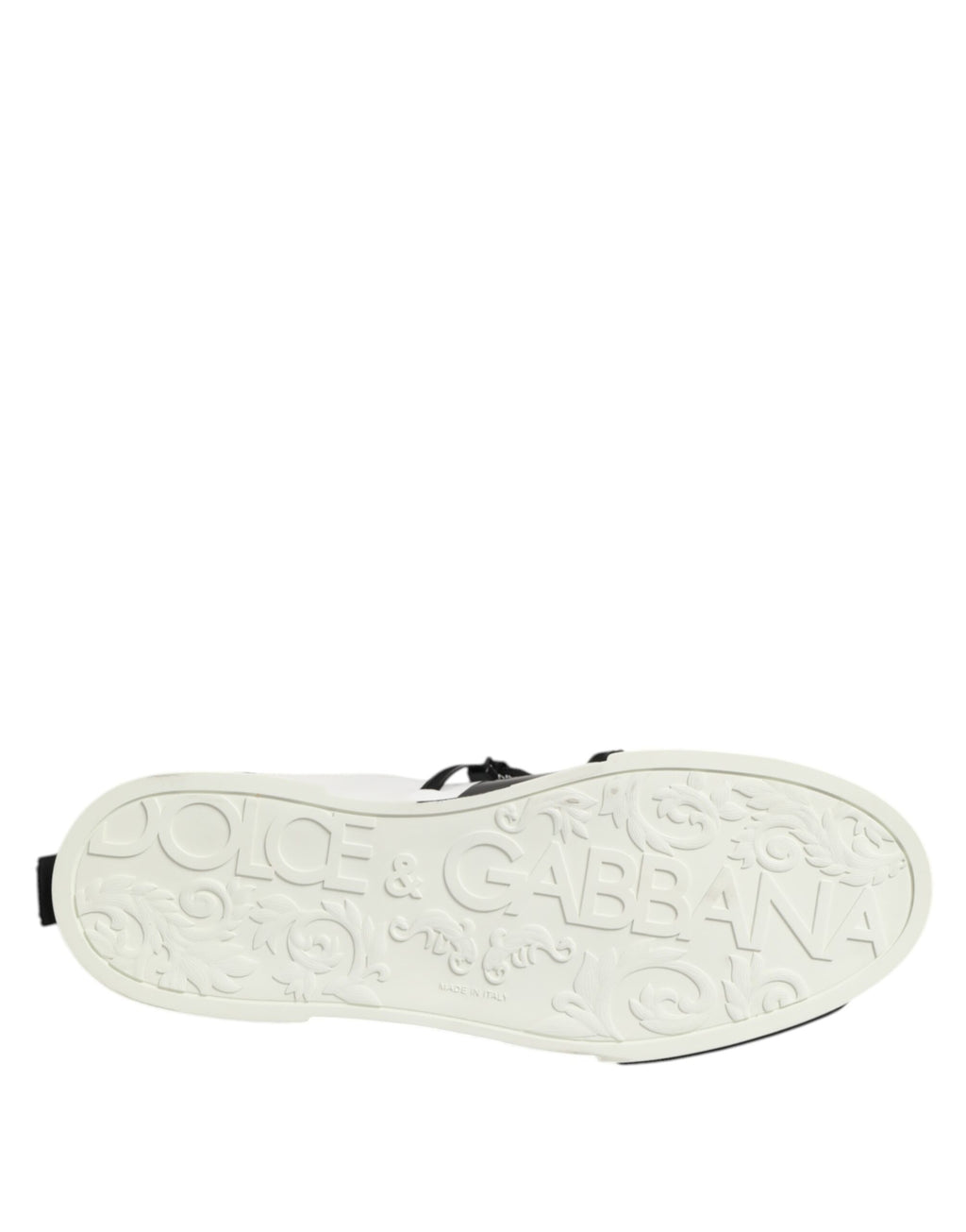 Dolce & Gabbana White Leather Logo Portofino Sneakers Shoes