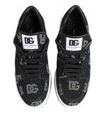 Dolce & Gabbana Blue Cotton Denim Logo Low Top Sneakers Shoes