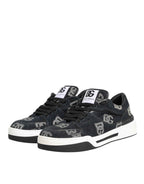 Dolce & Gabbana Blue Cotton Denim Logo Low Top Sneakers Shoes