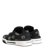 Dolce & Gabbana Blue Cotton Denim Logo Low Top Sneakers Shoes