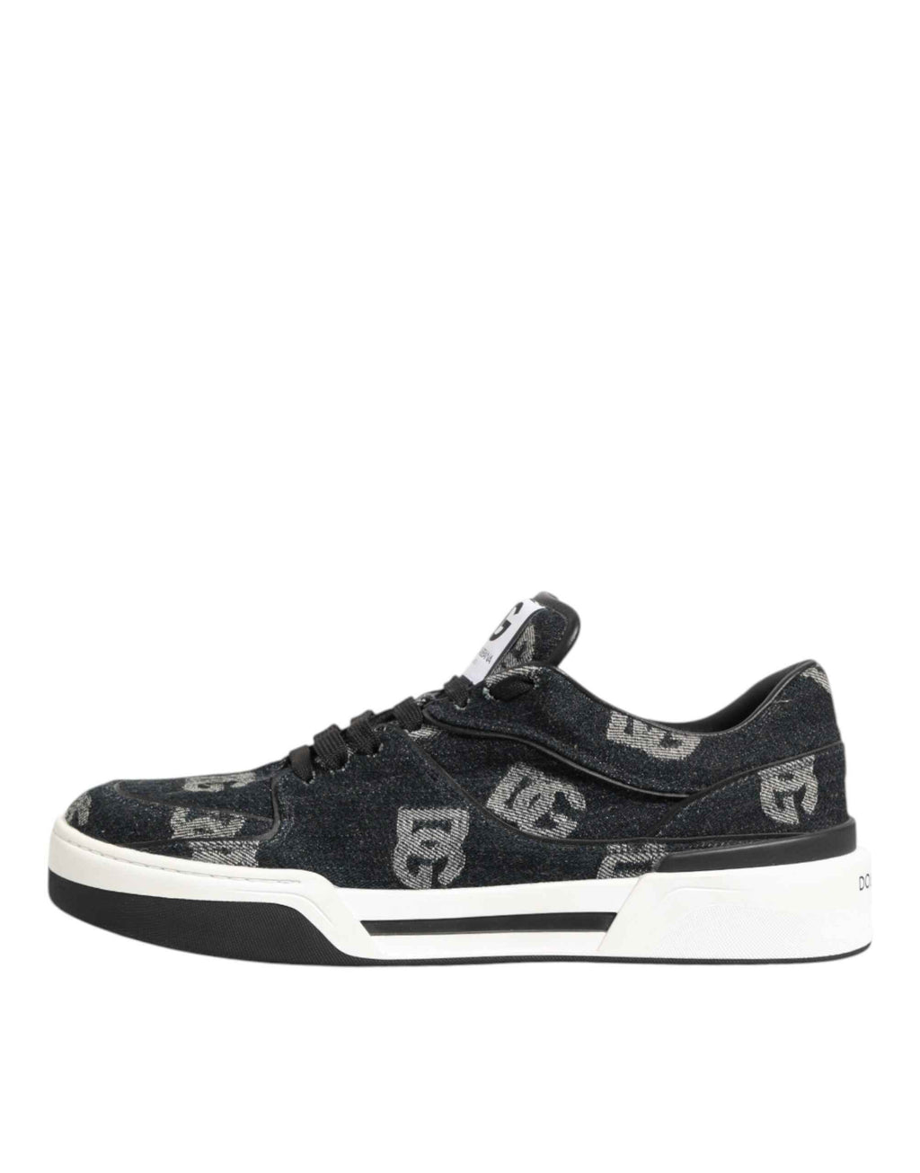 Dolce & Gabbana Blue Cotton Denim Logo Low Top Sneakers Shoes