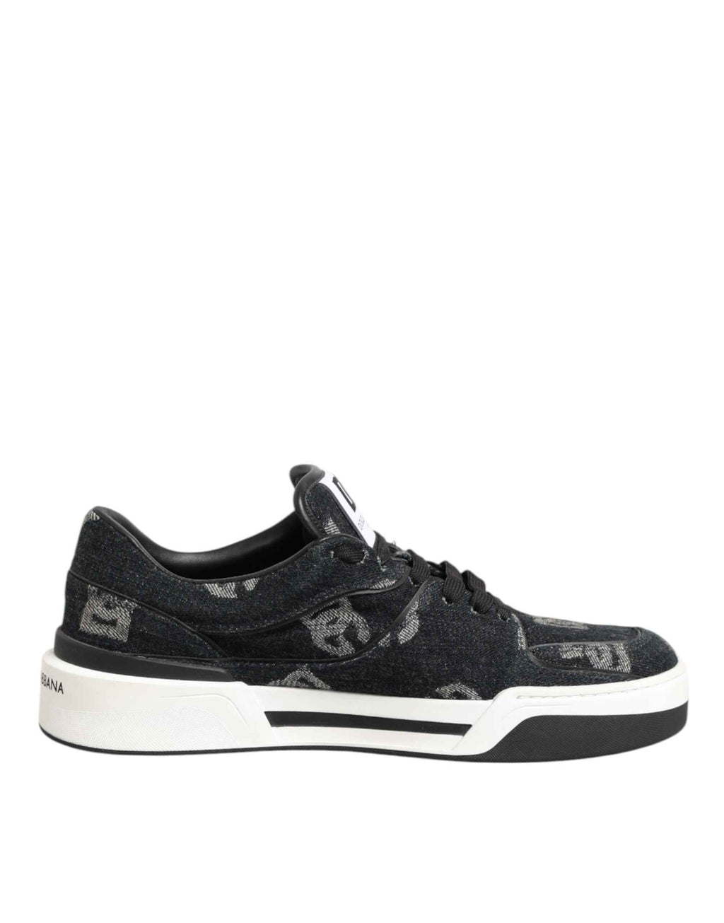 Dolce & Gabbana Blue Cotton Denim Logo Low Top Sneakers Shoes