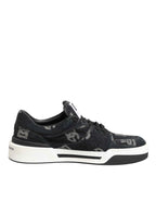 Dolce & Gabbana Blue Cotton Denim Logo Low Top Sneakers Shoes