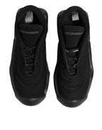 Dolce & Gabbana Black Lace Up Wave Low Top Men Sneaker Shoes