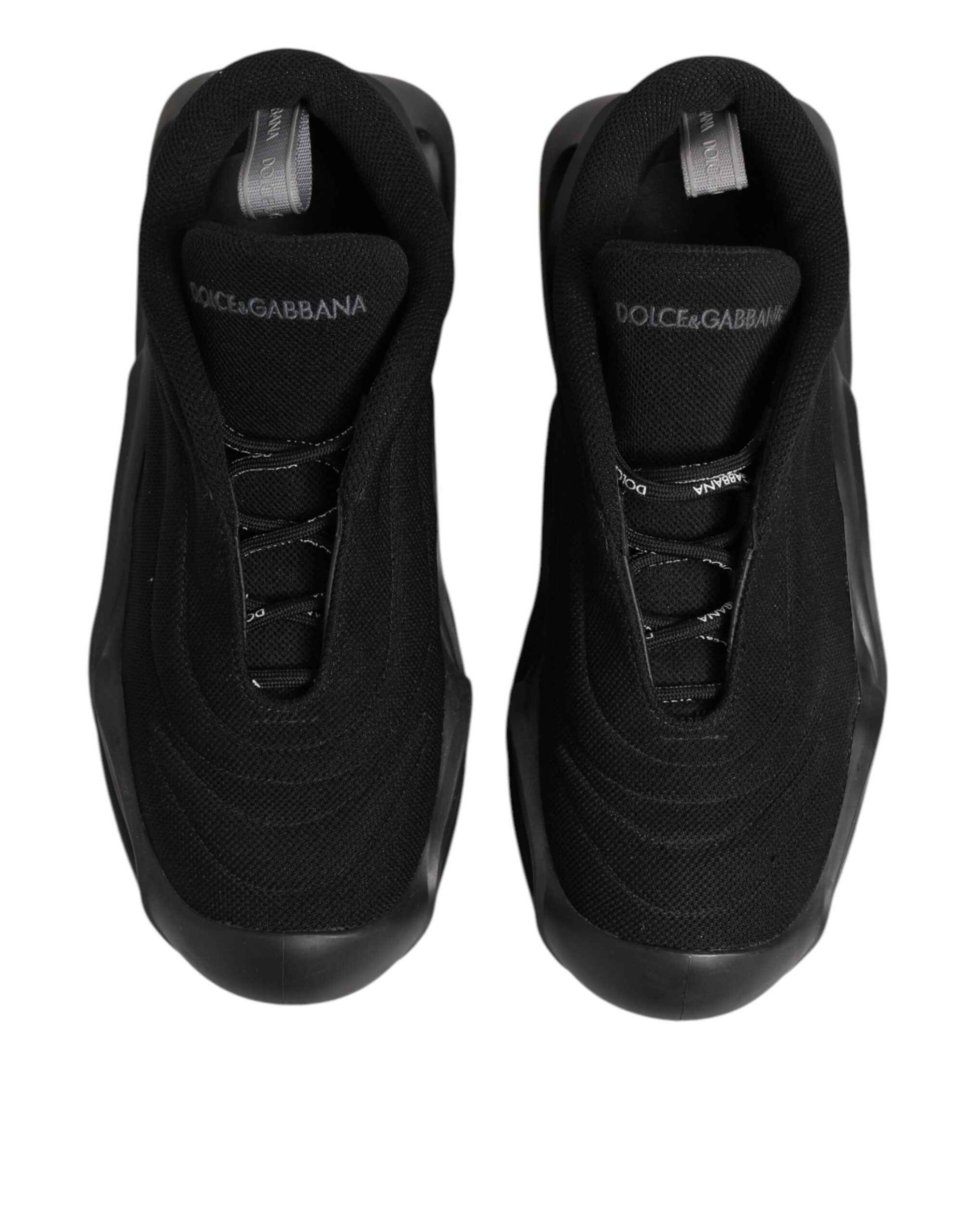 Dolce & Gabbana Black Lace Up Wave Low Top Men Sneaker Shoes