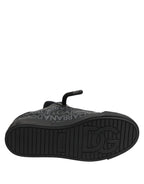 Dolce & Gabbana Black Cotton Denim Logo Low Top Sneakers  Shoes