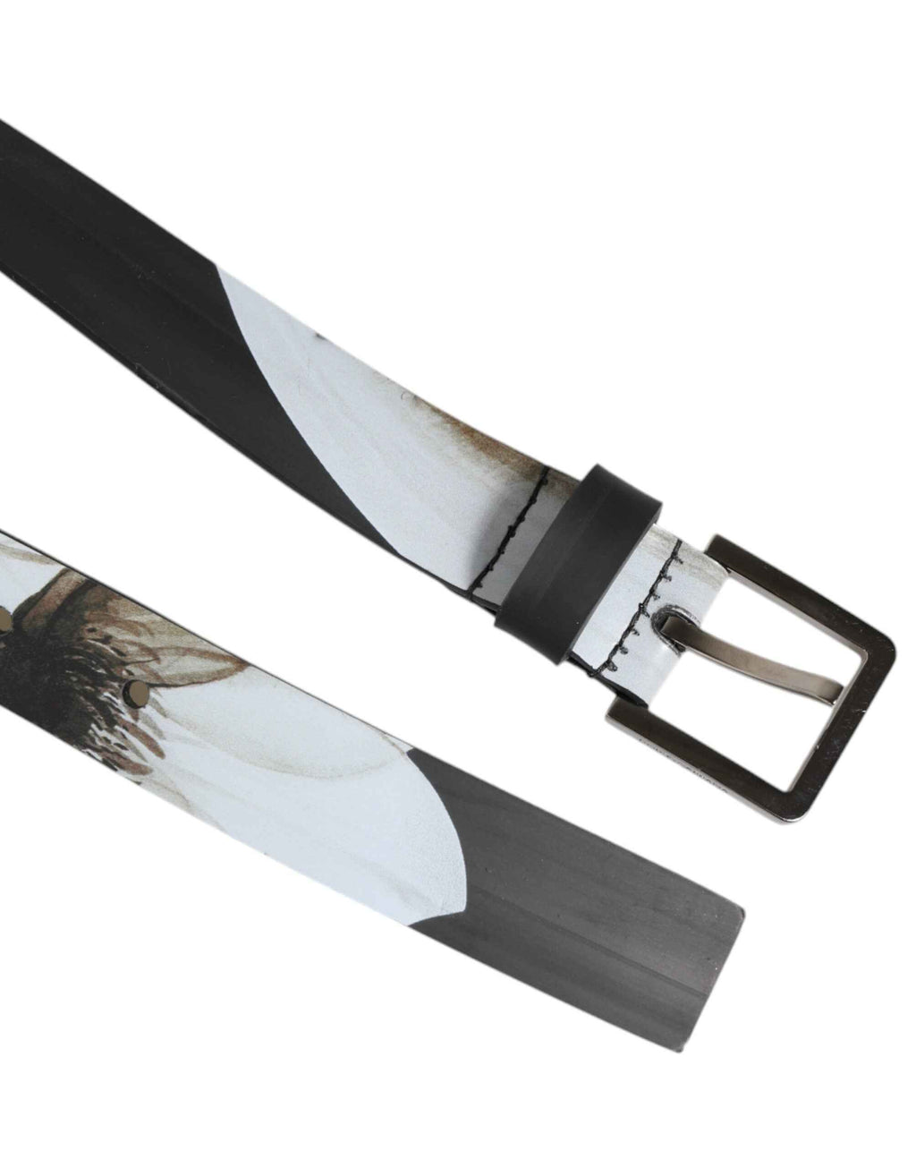 Dolce & Gabbana Multicolor PVC Floral Silver Buckle Men Belt
