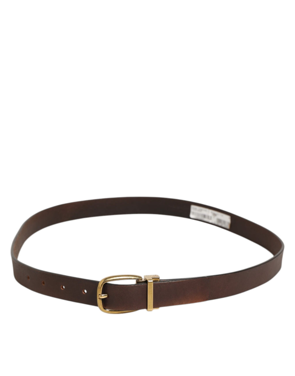 Dolce & Gabbana Brown Classic Gold Metal Logo Buckle Men Belt