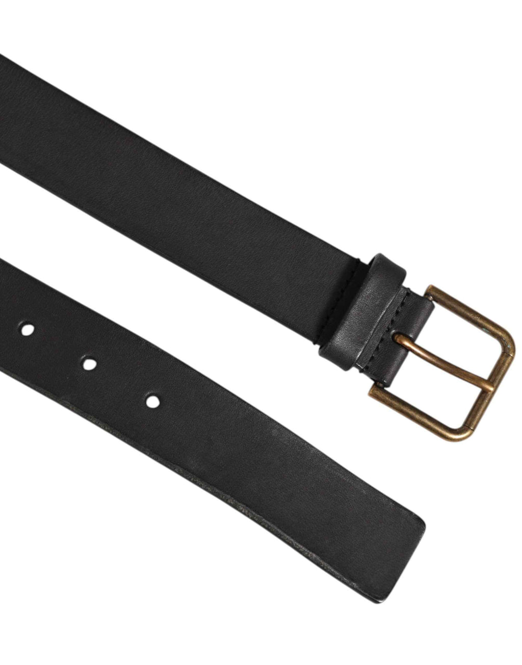 Dolce & Gabbana Black Leather Metal Buckle Classic Men Belt