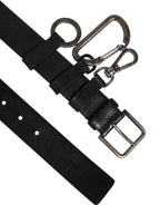 Dolce & Gabbana Black Key Ring Clip Attachments Buckle Belt