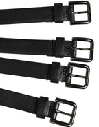 Dolce & Gabbana Black Leather 4-Strap Metal Multi-Buckle Belt