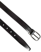 Dolce & Gabbana Black Classic Leather Silver-Tone Buckle Belt