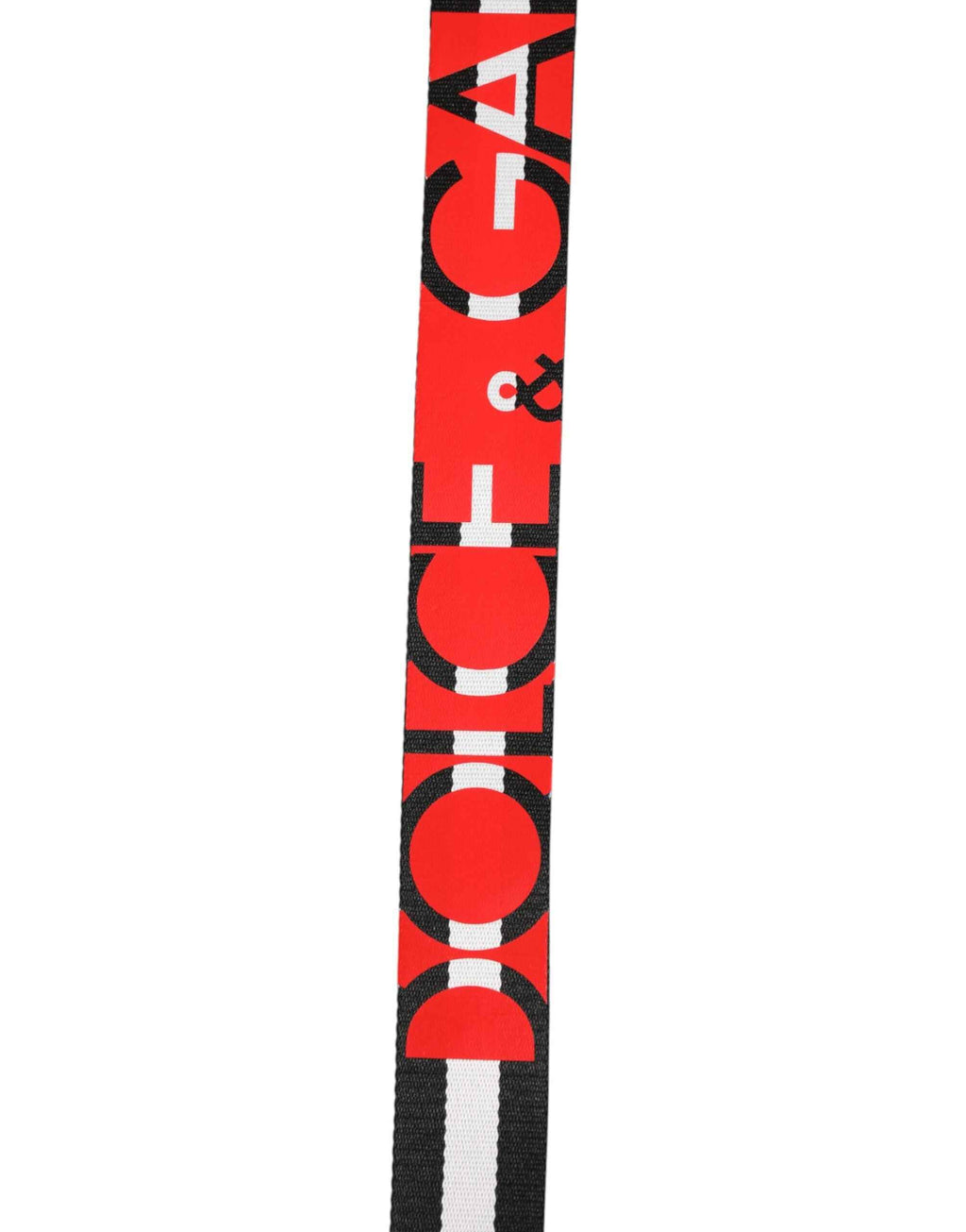 Dolce & Gabbana Black White Striped Logo Metal Buckle Belt