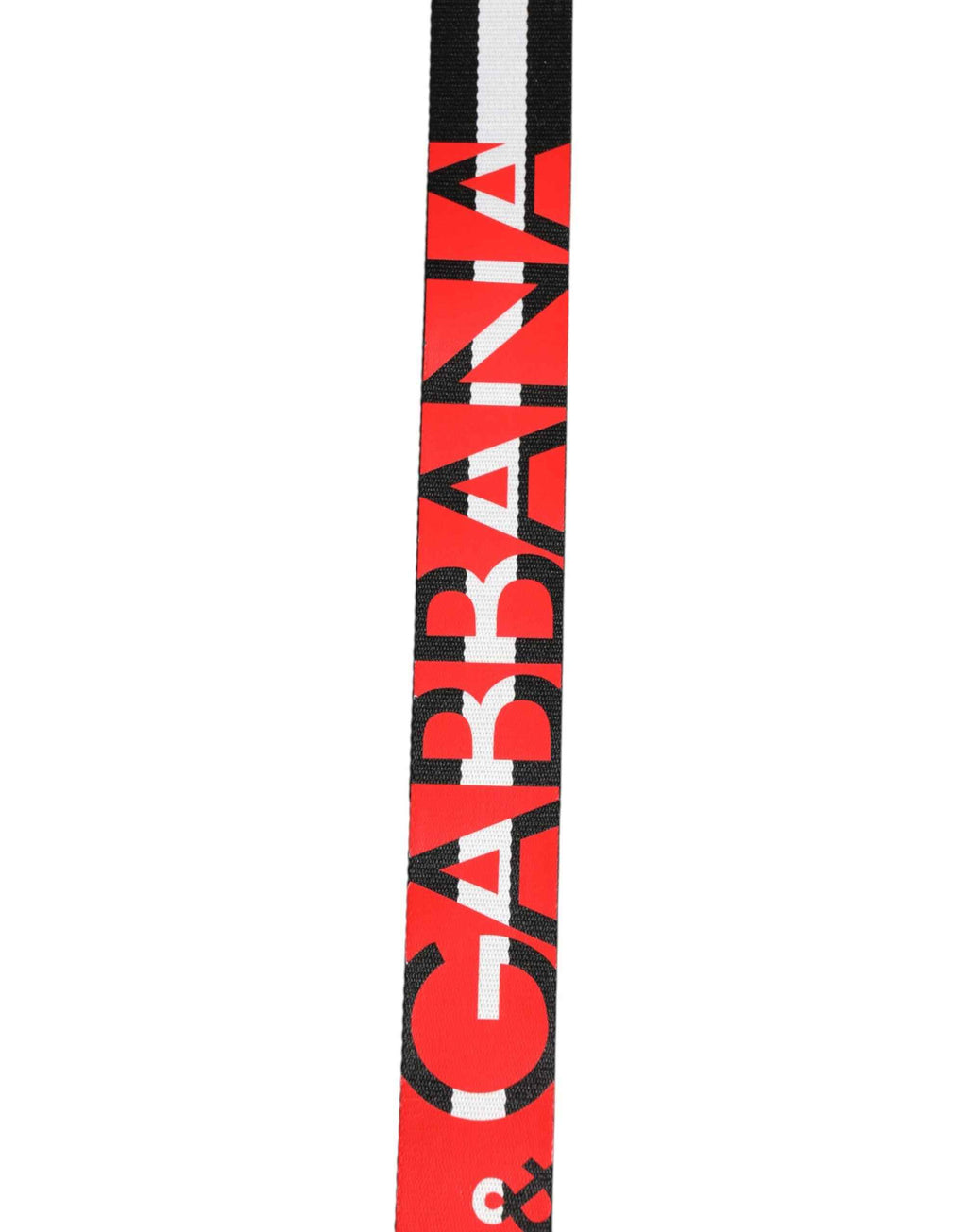 Dolce & Gabbana Black White Striped Logo Metal Buckle Belt