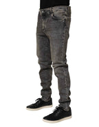 Dolce & Gabbana Gray Cotton Stretch Slim Fit Men Denim Jeans
