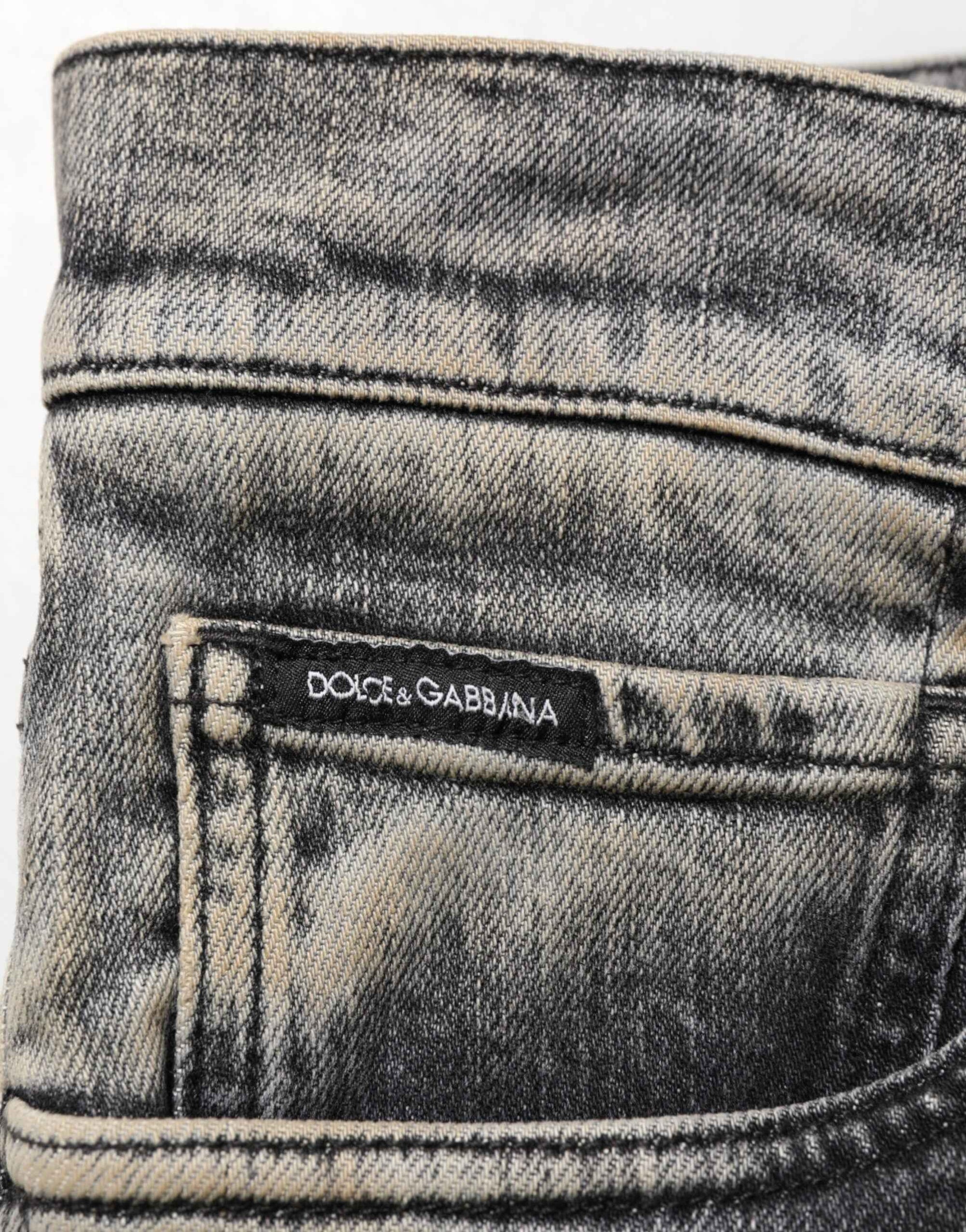 Dolce & Gabbana Gray Cotton Stretch Slim Fit Men Denim Jeans